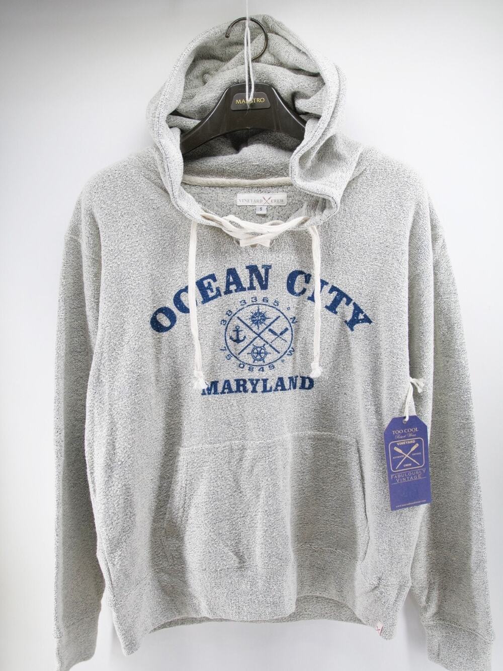 Ocean City Vineyard‎ Crew S Hoodie Gray Women's Oversized